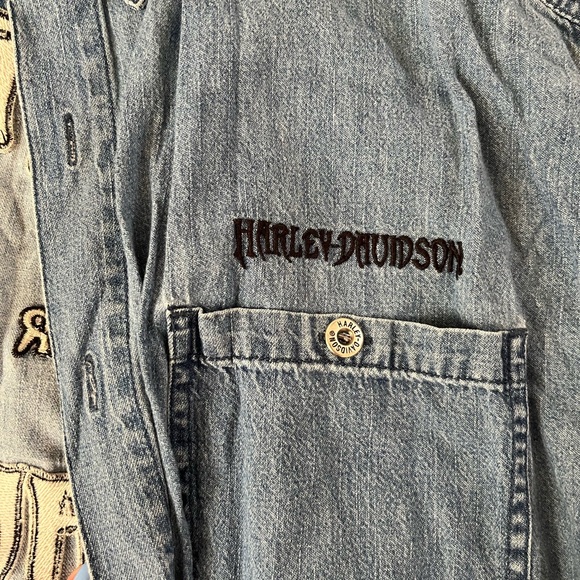 Vintage Harley button down denim shirt - Picture 4 of 4